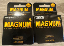 2 BOXES TROJAN MAGNUM LARGE SIZE CONDOMS 3CT EACH 6 TOTAL EXP 7/28 SEALED