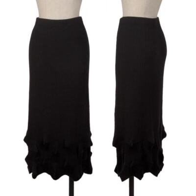 ISSEY MIYAKE HaaT Design Hem Rib Knit Long Skirt Size 2(K