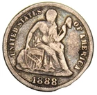 1888 S Seated Liberty Dime - Very Fine !!