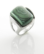 Fashion silver 925 plated ring set Malachite gemstone size 5.5  Gift  Jewelry