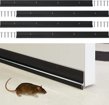 Gisafai 4 Pcs 36'' Metal Door Draft Stopper Aluminum Bottom Mice Seal Strip Rode