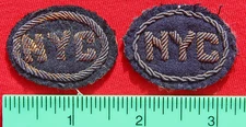 New York Central Railroad Uniform Patch Pair Early NYC Railway Employee Badges