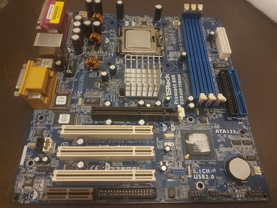 Rare ASRock 775S61 Motherboard 775 with AGP8x! +CPU (Tested ok!!!)