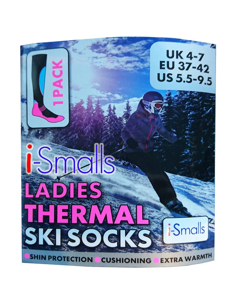 i-Smalls Damas 3 Pares Calcetines de Esquí de Alto Rendimiento Manguera Larga Calcetines Térmicos Foto 2 de 3