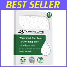 Waterproof Printer Paper 8.5x11 White 25 Sheets