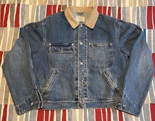 Vintage Polo Ralph Lauren Corduroy Collar American Flag Denim Jacket USA 1990  s
