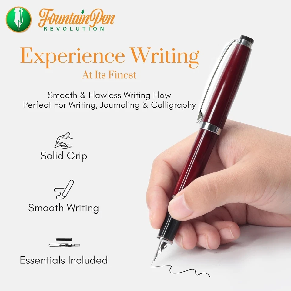 FPR Ambassador Ultra Flex Nib Fountain Pen Set, 1 Count (Pack of 1), Burgundy  - Image 3 of 4