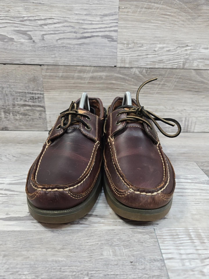 Sperry Top Side Mens Size 10 M Brown Leather Brown Lace Up Boat Shoes - Image 4 of 4