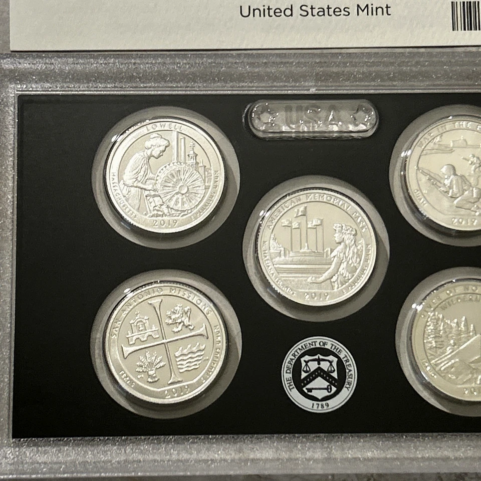 2019 S National Parks America the Beautiful Mint SILVER Proof Set No Box w CoA - Image 2 of 4