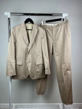 Z Zegna Light Men's Ivory Cotton Silk Suit 2 Piece Size EU 50R US 40R