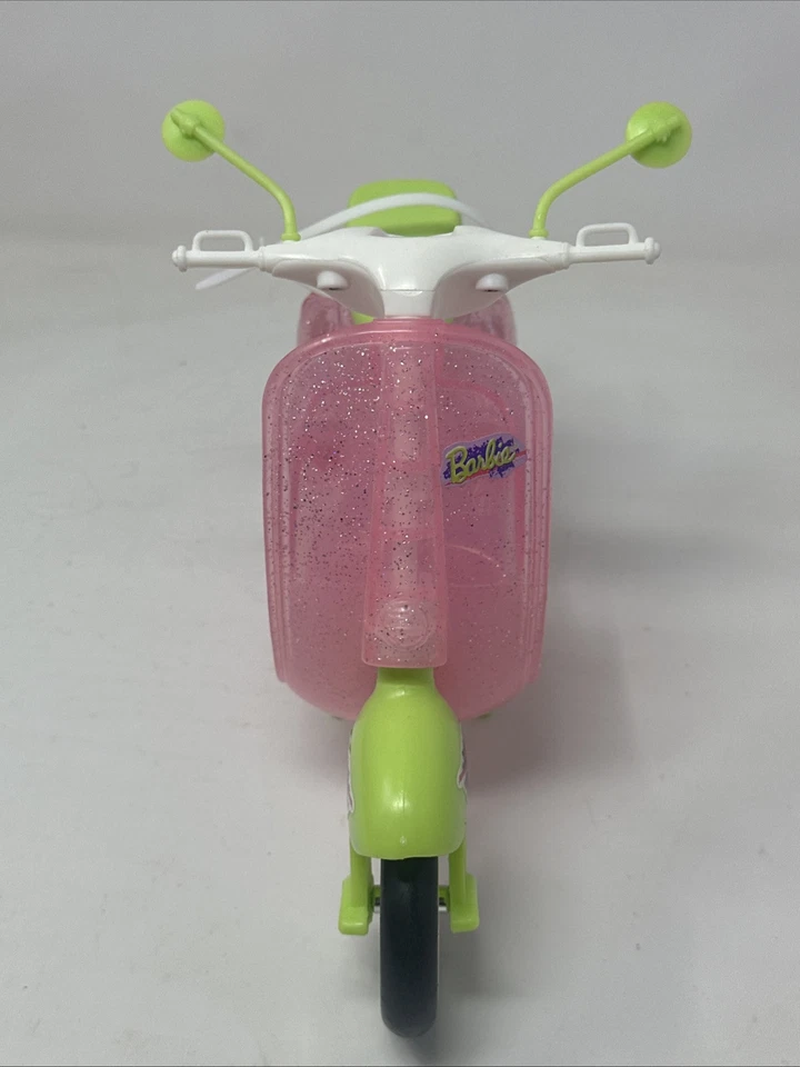 Barbie Scooter Vespa 1997 Rosa Transparente Brillo Verde Moto Vehículo Juguete Foto 4 de 4