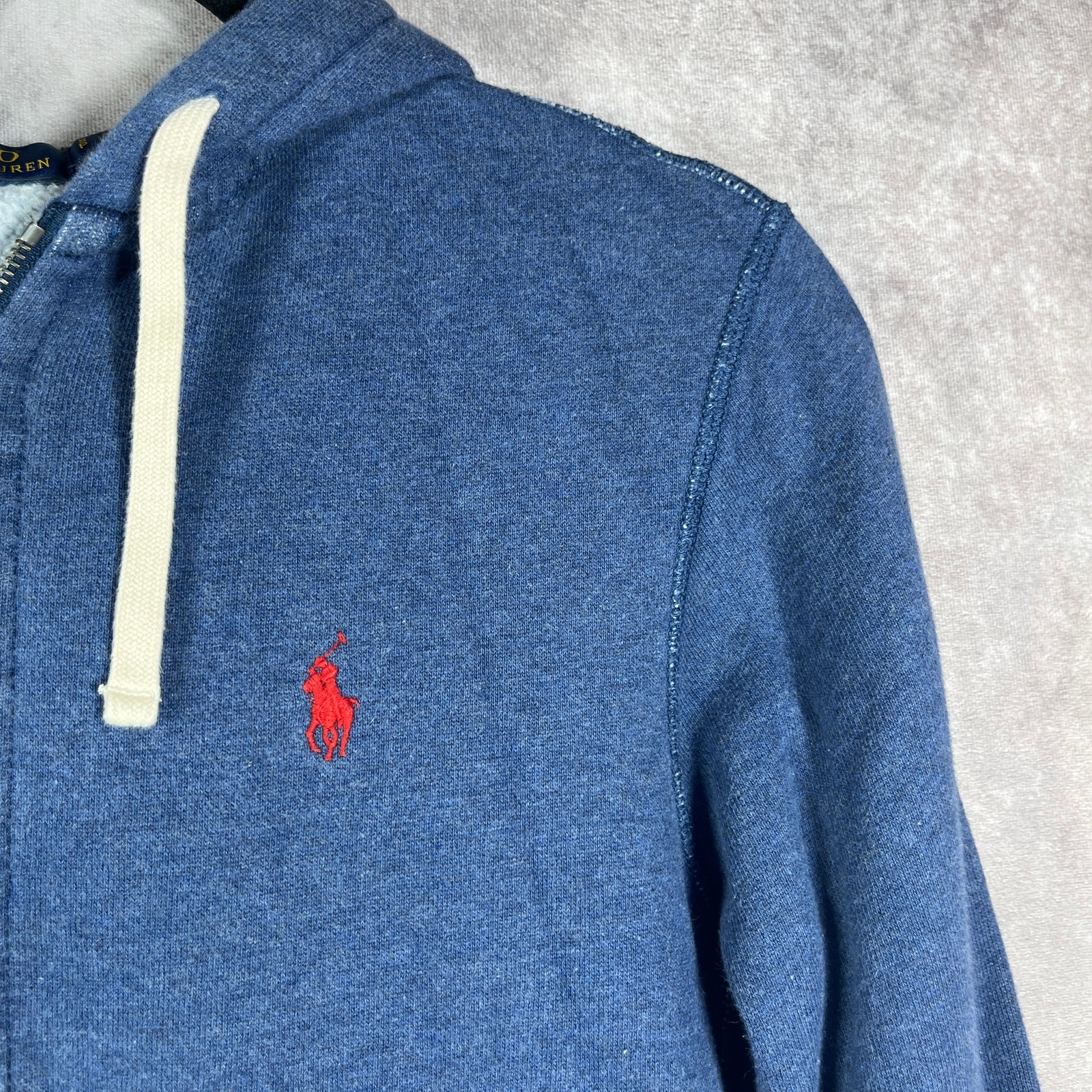 Polo Ralph Lauren Felpa con Cappuccio Uomo S Blu Pile Giacca Preppy Rosso Pony