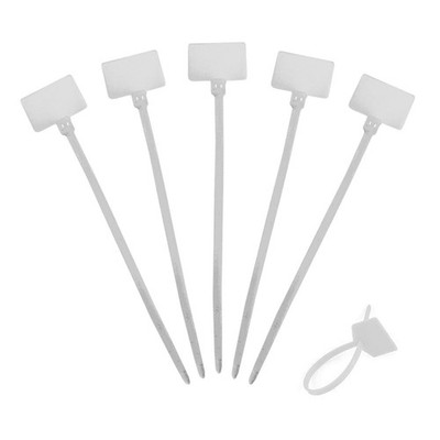 Amgate 1000 Pcs Write on Tags Wire Zip Ties Cable Mark Tags Nylon Power Marki...