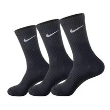 6Pairs Black NEW Nike-Dri-Fit Crew Socks - Unisex Cushioned for Gym & Sport