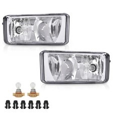 Front Bumper Fog Lights W/Bulbs Compatible With Chevy Silverado/Tahoe/Fit Sub...