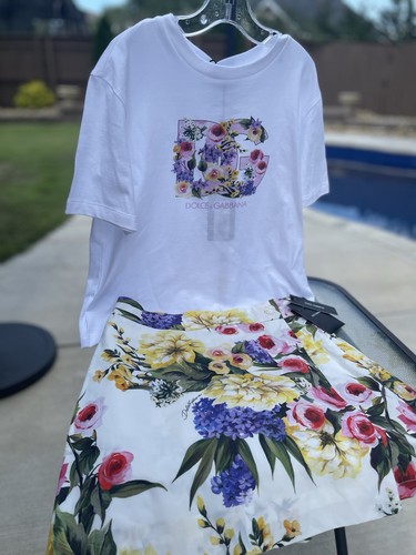 Dolce & Gabbana Girls Flower power Skort With Matching Shirt Sz 10 NWT - Picture 2 of 19
