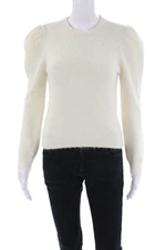 10 Crosby Derek Lam Womens Alpaca Long Sleeves Crew Neck Sweater White Size Smal