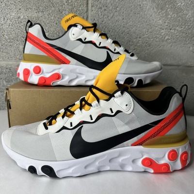Nike React Element 55 Running Shoes White Black MEN'S Sz 14 BQ6166-102