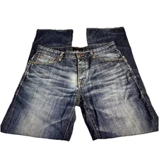 Ted Baker Jeans Mens W34R Dark Blue  Straight  Boot Cut Denim