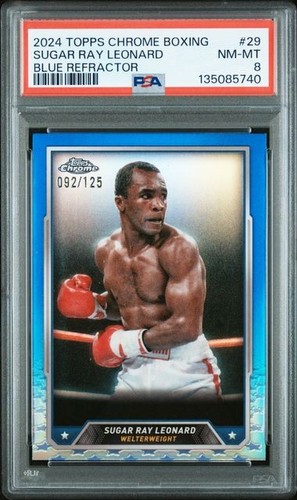 Sugar Ray Leonard [Blue Refractor] #29 2024 Topps Chrome card