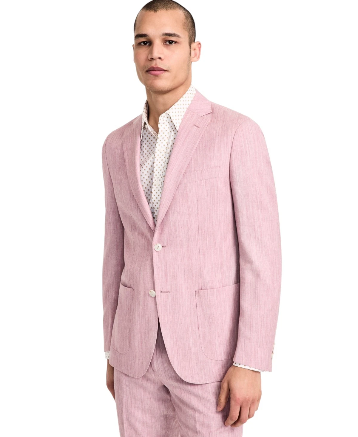 Michael Kors Mens Classic fit Suit Jacket Blazer 38 R Pink Solid