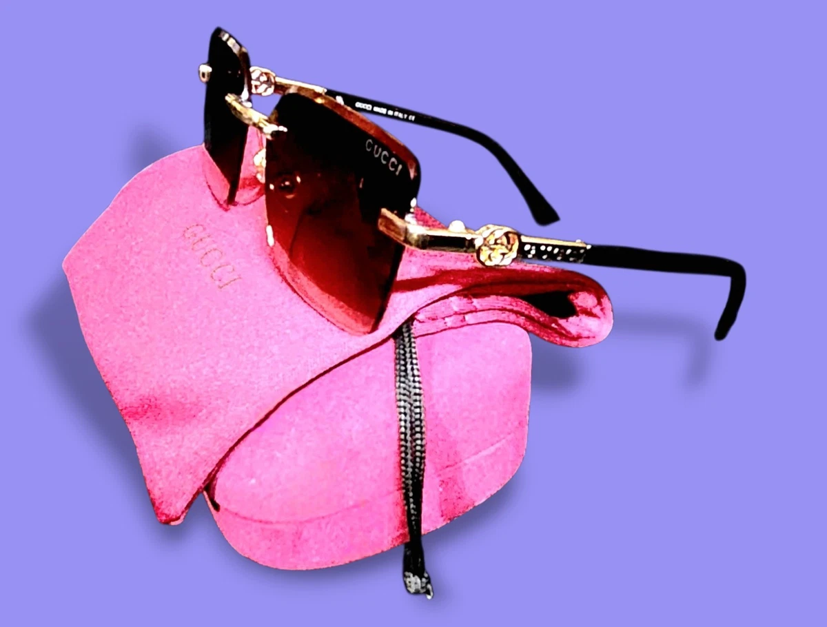 Gucci GG1835S 004 Sunglasses Fucsia Square Frame, Red with GG Pattern Lenses Gucci Pink Square Sunglasses for Women | eBay main image 3
