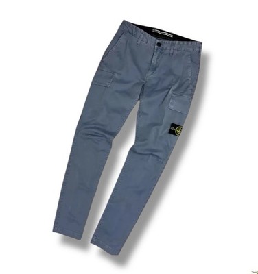 Stone Island Cargo Hose Grau Compass Patch Slim Fit Größe 34