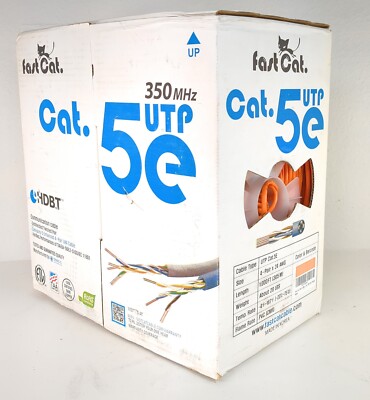 Cat5e Ethernet Cable 1000ft 24AWG Bulk Cat 5e Cord CMR CCA LAN Wire Orange