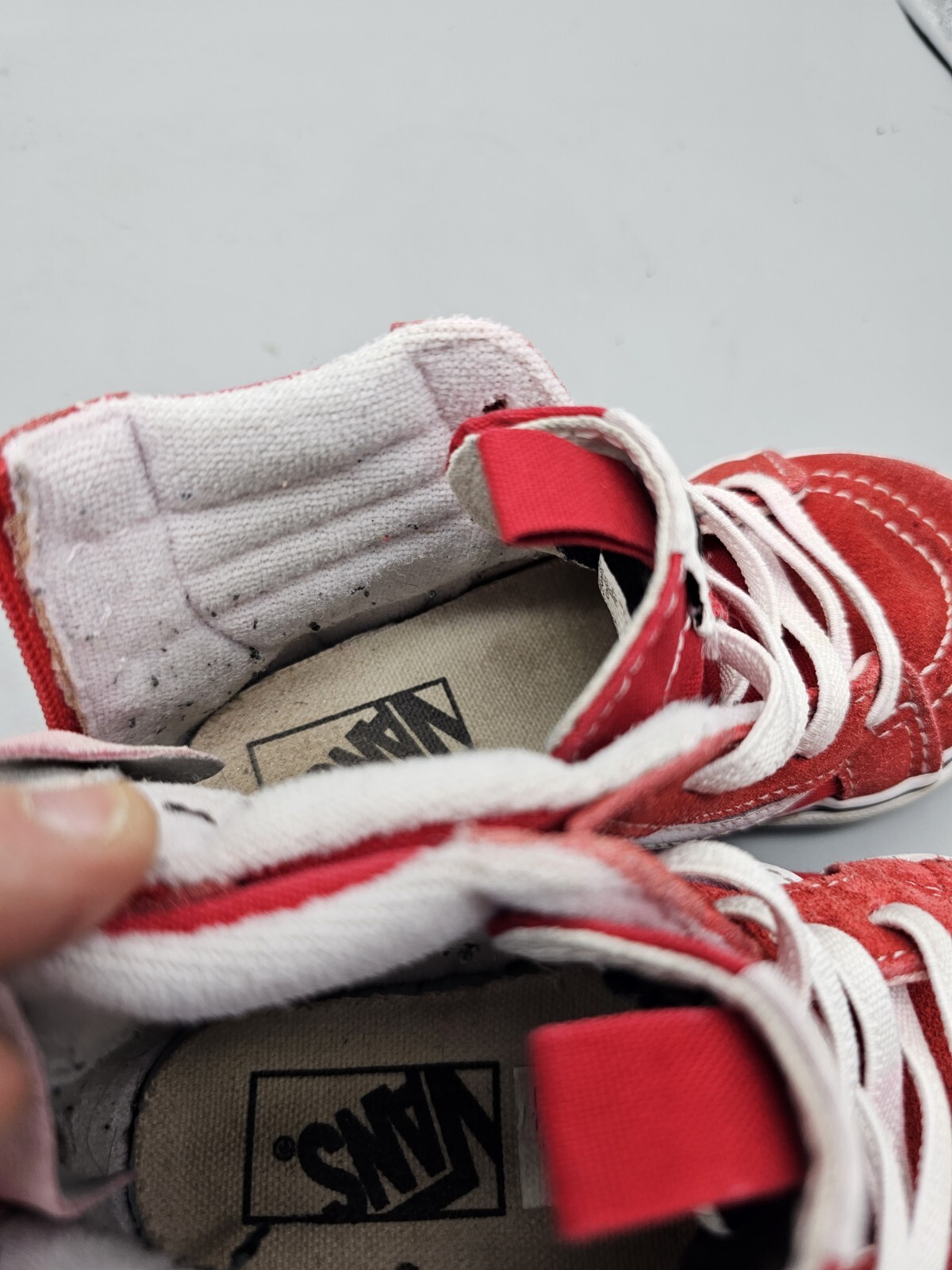 Vans Toddler Size 9.5 Red Zip High Top Canvas Unisex Shoe Sneaker - Picture 9 of 14