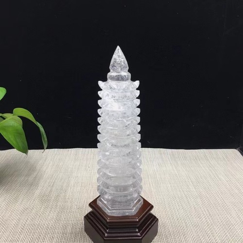 0.74kg Natural White crystal Pagoda of Cultural Prosperity Reiki Heal - Picture 6 of 6