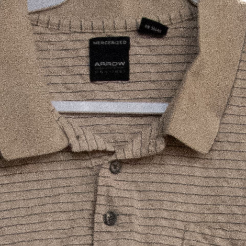 Vintage Arrow Mens 2XL Beige Striped Polo Shirt | eBay