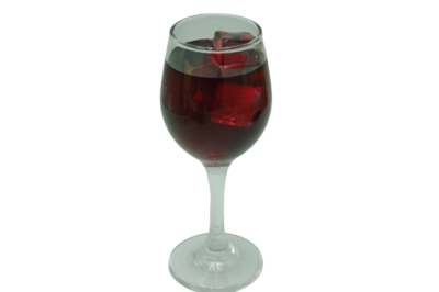Display Fake Food Prop Glass Of Red Wine With Ice Cubes New