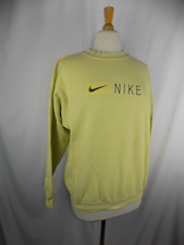 Nike Womens Size Large Crewneck Sweatshirt Yellow Long Sleeve Logo Vintage
