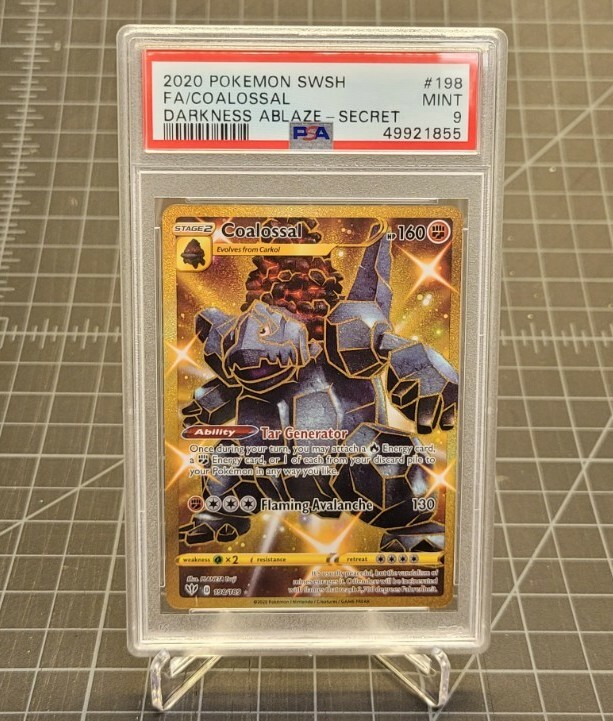 Coalossal Darkness Ablaze Gold Secret Rare #198/189 Pokemon SWSH