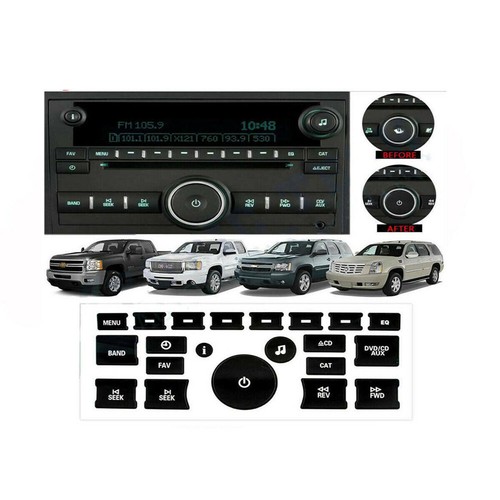 Replacement Radio Button Stickers For Buick Enclave CX&CXL Chevy Traverse LT&LTZ - Foto 1 di 4