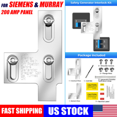 200A Generator Interlock Kit For Siemens 200 Amp Panel & Murray 200 Amp Panels