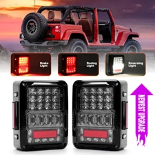 2007~17 For Jeep Wrangler JK JKU LED Tail Lights Brake Reverse Turn Signal Pair
