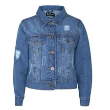 Kids Boys Light Blue Denim Jacket Designer Ripped Jeans Fashion Coat Age 3-13 Yr