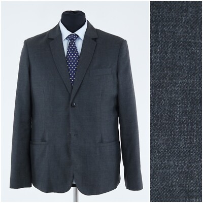 Dunkelgrauer Herrenblazer 40R UK-Größe MODERNE REFLEKTIONEN Wolle Sport Mantel Jacke