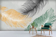3D Colorful Feather Wallpaper Wall Mural Removable Self-adhesive Sticker 794