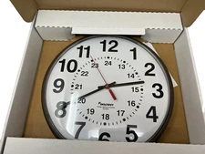 NEW Skilcraft 12/24 Hour 12.75" Bronze Battery Clock Fast Free Shipping!