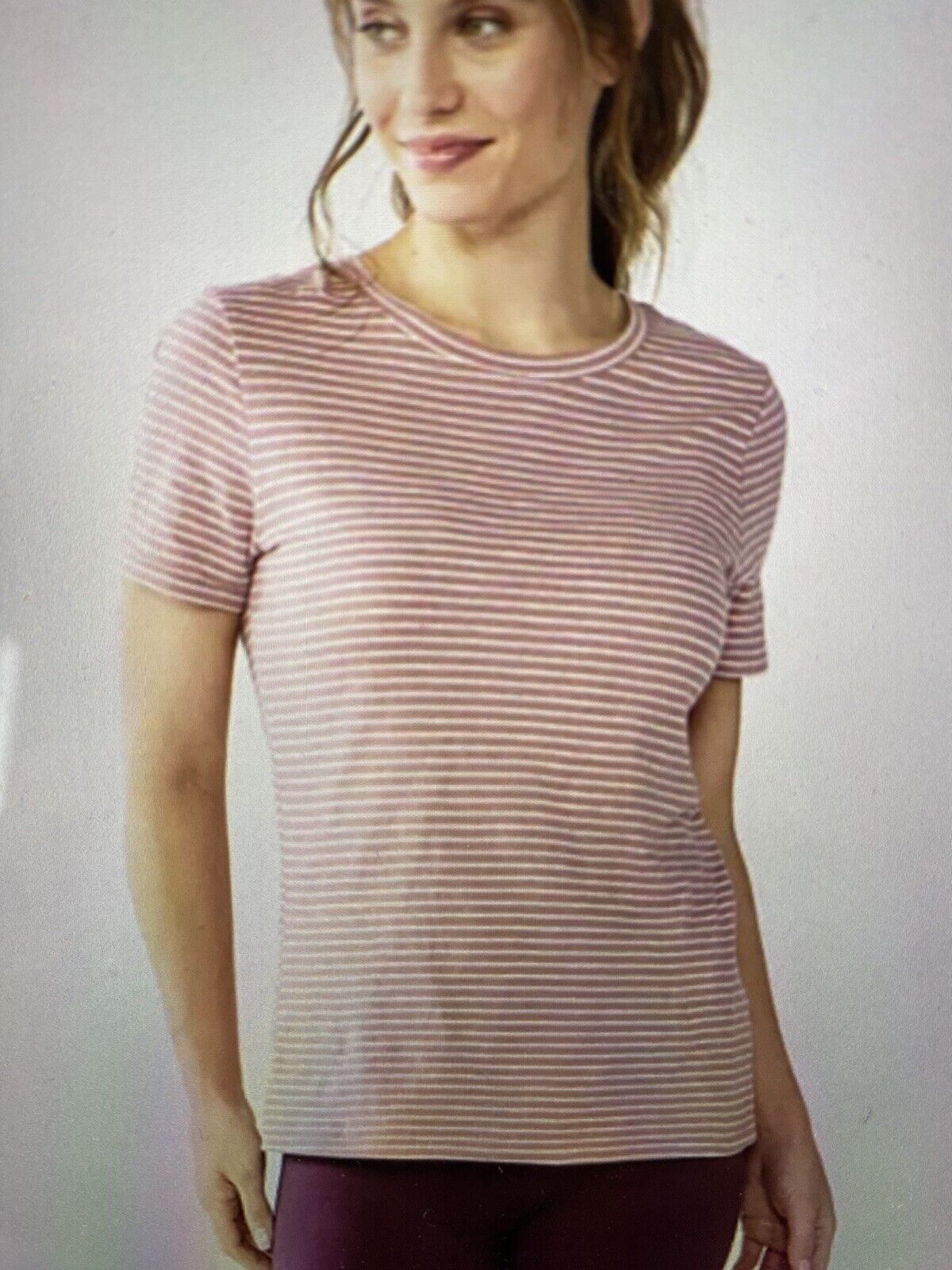 Women's Sonoma Everyday Tee Kohl's T-Shirt Short Sleeve Top Crew Stripe Small S