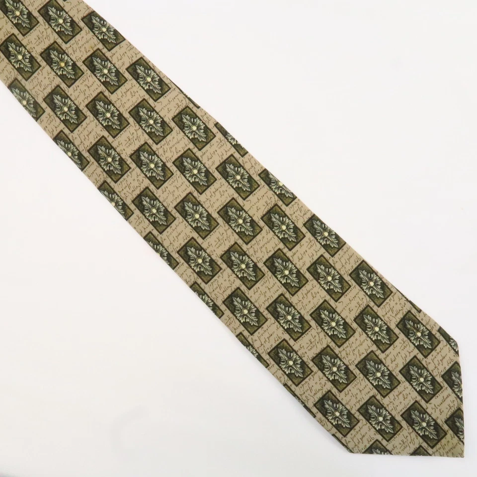 Medallón decorativo vintage estructura escritura foulard verde tostado 56"x4" clásico Foto 2 de 4