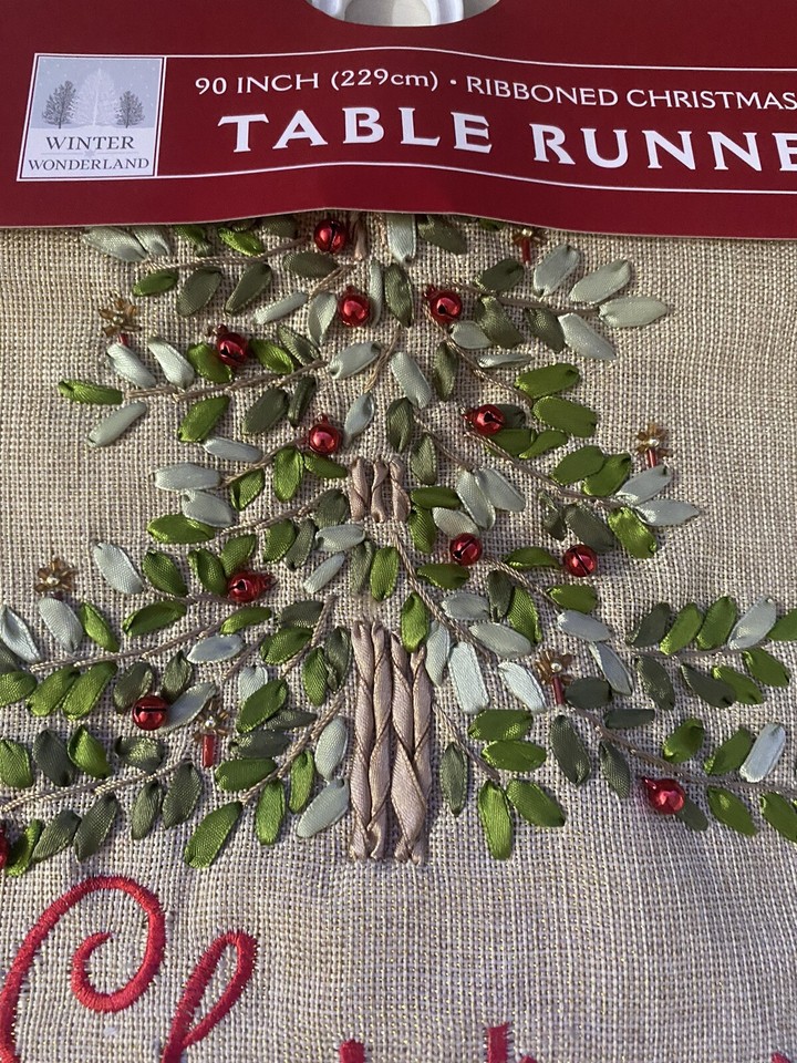 Bed Bath And Beyond Christmas Table Runner 90” Burlap Christmas Balls