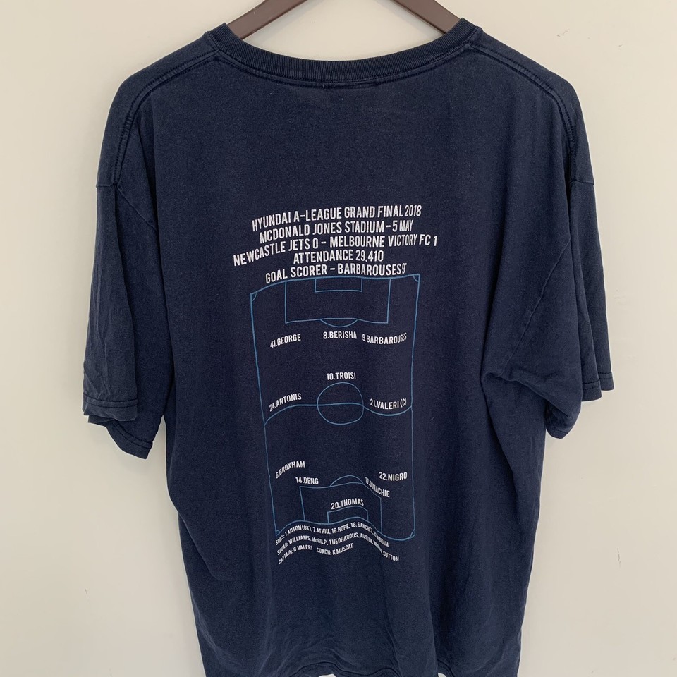 Melbourne Victory tshirt mens XL navy blue Aleague 2018 champions
