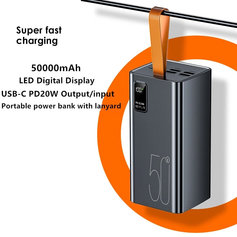 Large Capacity Power Bank Portable Fast Charger Battery 4 USB Phone Heavy Duty - Image 3 of 4