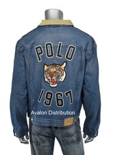 Polo Ralph Lauren Tiger Patch Denim Chore Barn Trucker Jacket M New