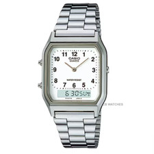 Casio New AQ-230A-7B Retro Digital Analog Alarm Mens Watch AQ230