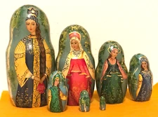 🔥RUSSIAN LACQUER 24K GOLD KOCHUPALOVA NESTING HIDDEN DOLL MATRESHKA HANDPAINTED