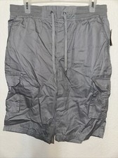 Open Trails Men's Size Medium M Cargo Shorts Gray Casual Multiple Pockets B2